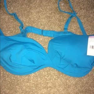 Perry Ellis TACTEL turquoise bikini top